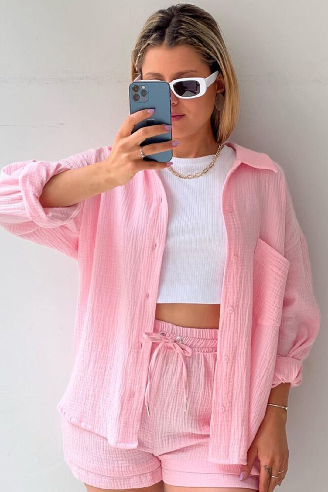 Stylish Cardigan and Short Set for Women