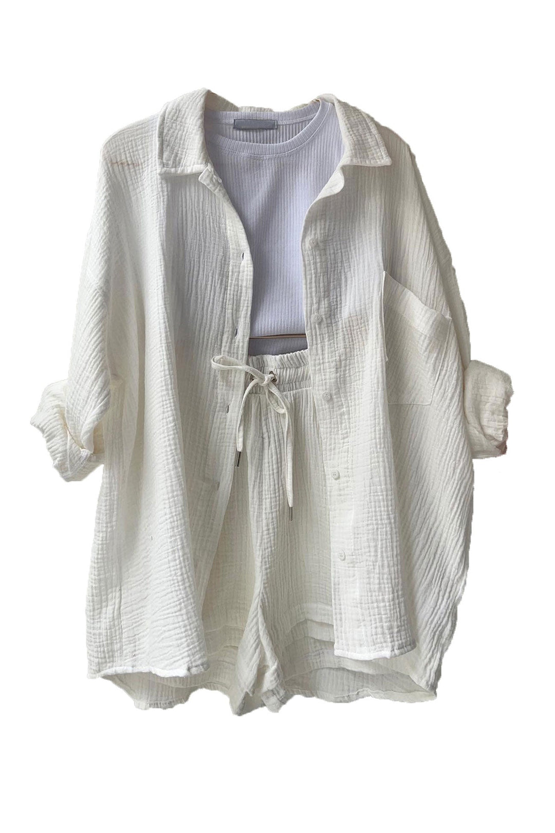 Stylish Cardigan and Short Set for Women