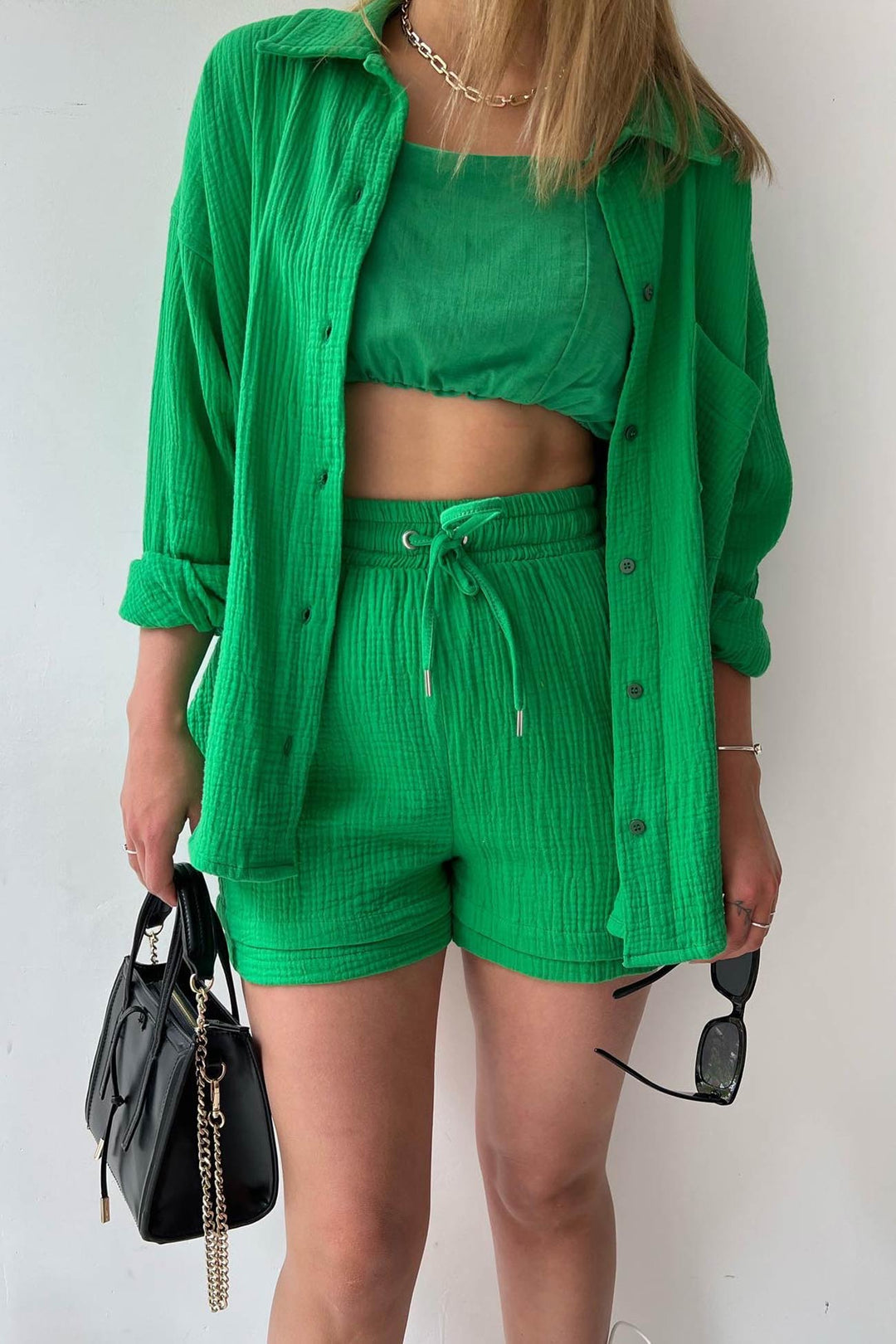 Stylish Cardigan and Short Set for Women