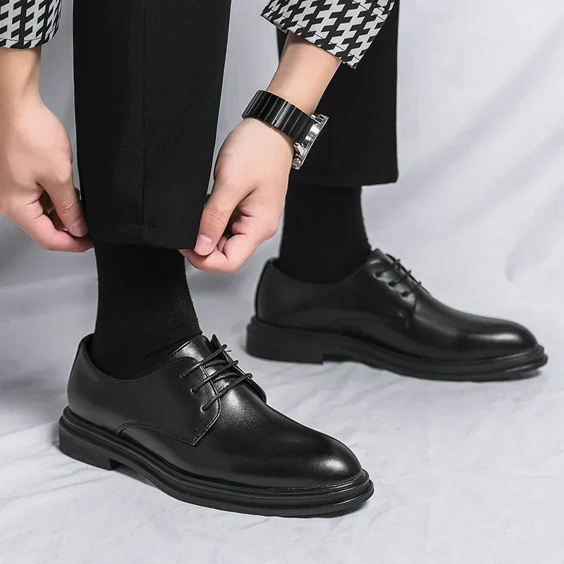Men's Polished Lace-Up Derby Shoes
