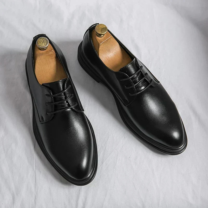 Men's Polished Lace-Up Derby Shoes