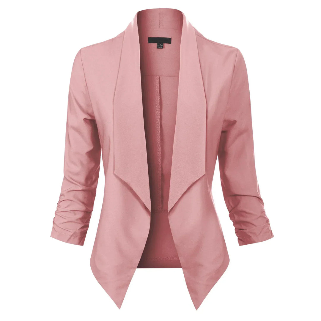 Open-Front Draped Blazer for Women