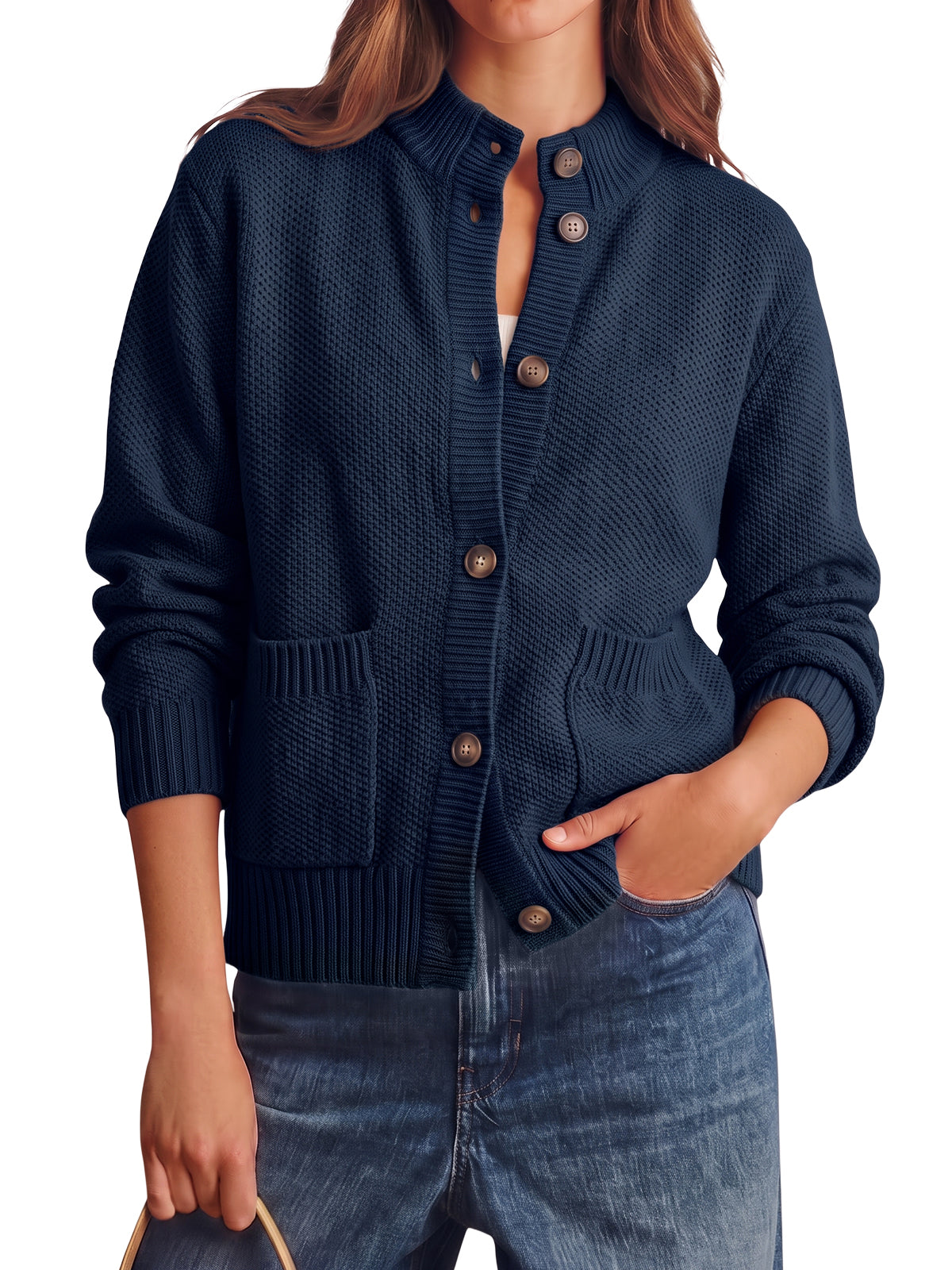 Women's Chunky Knit Sweater – Navy