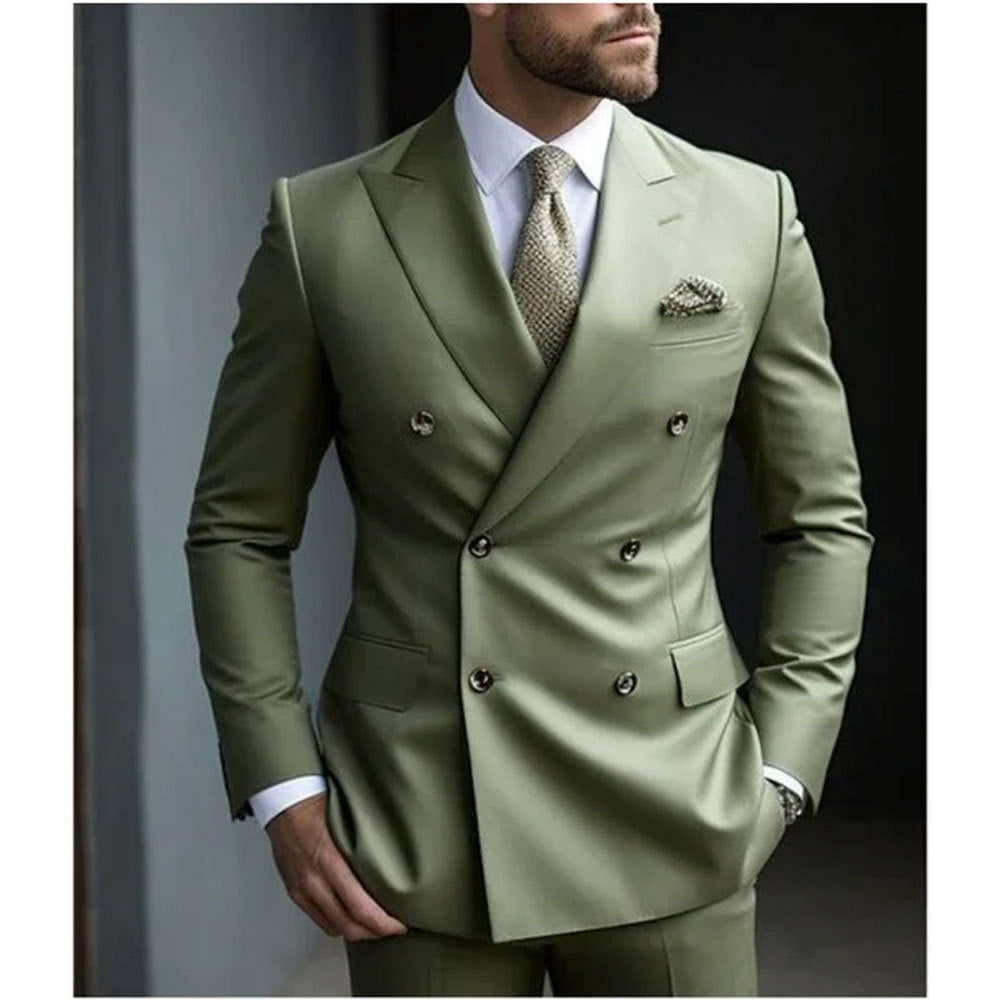 Double-Breasted Tailored Suit for Men