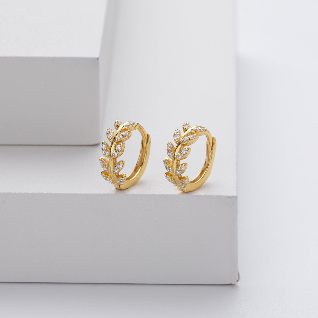 Silver and Gold Leaf Earrings for Women, Elegant Style