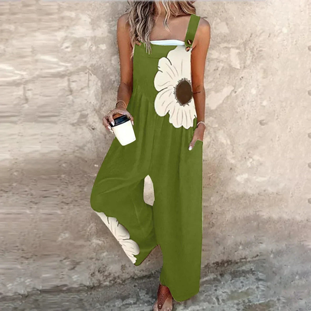 Floral Wide Leg Jumpsuit, Women's Stylish Fit