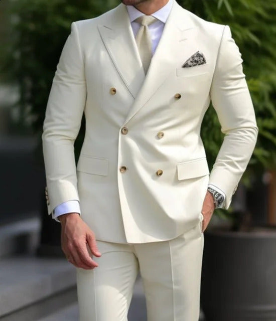 Double-Breasted Tailored Suit for Men