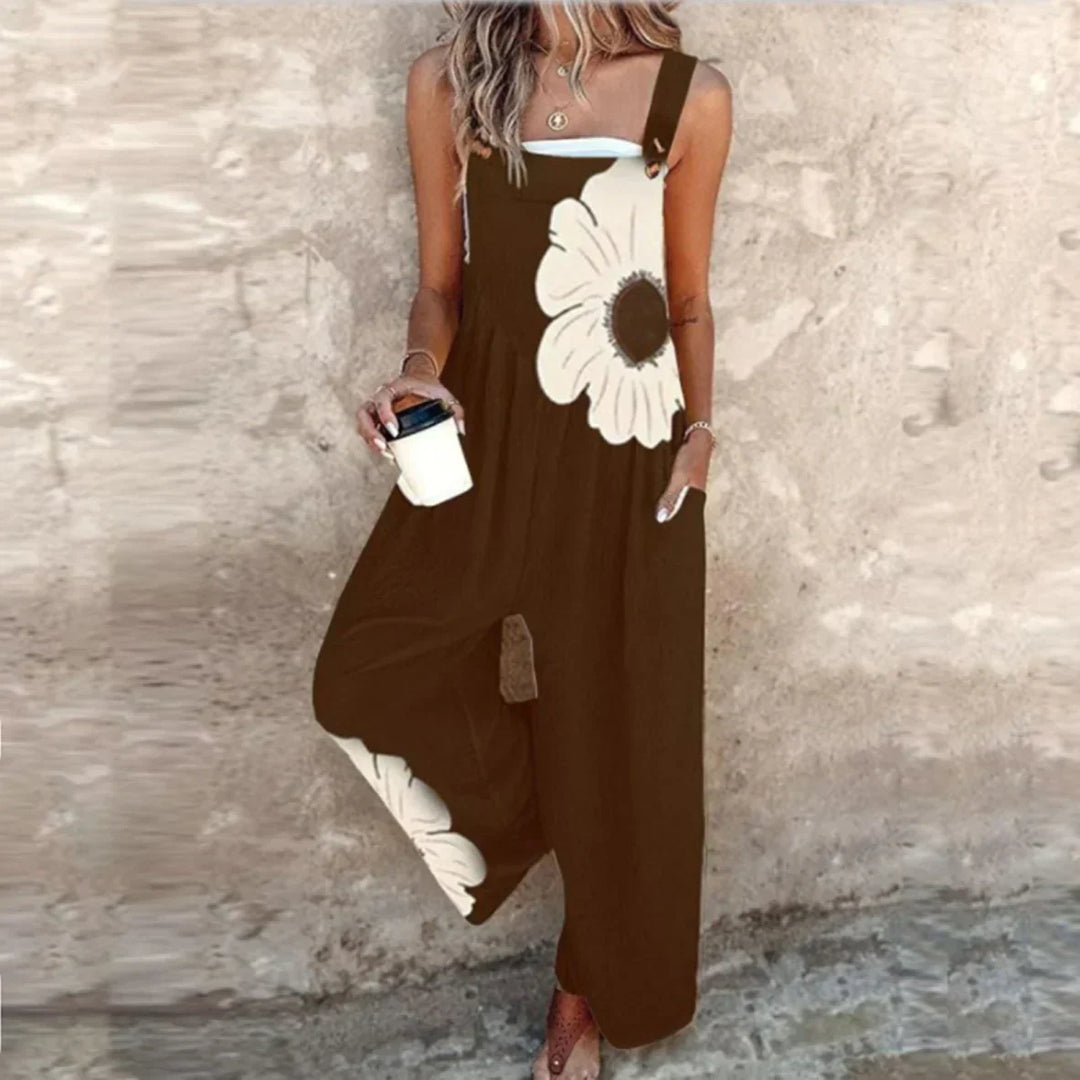 Floral Wide Leg Jumpsuit, Women's Stylish Fit