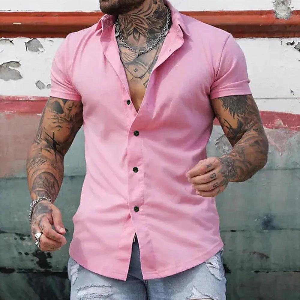 Slim Fit Short Sleeve Shirt for Men