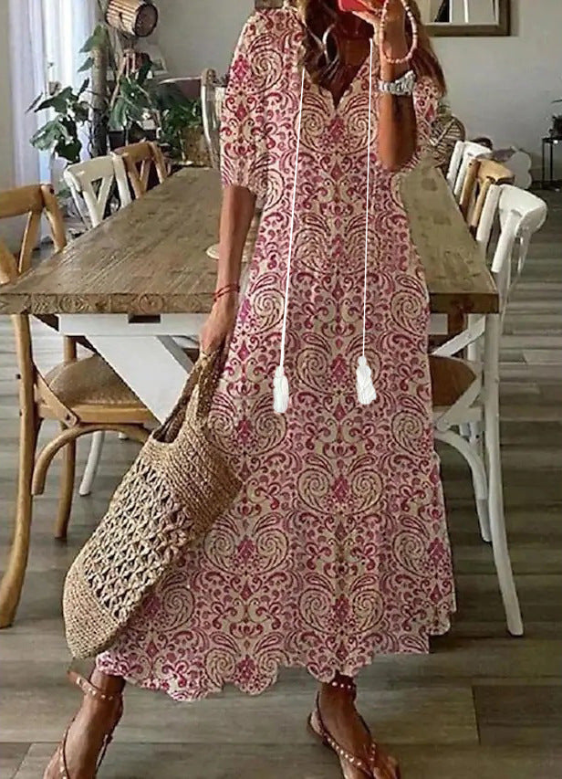 Boho Vintage Summer Maxi Dress for Women, Plus Size