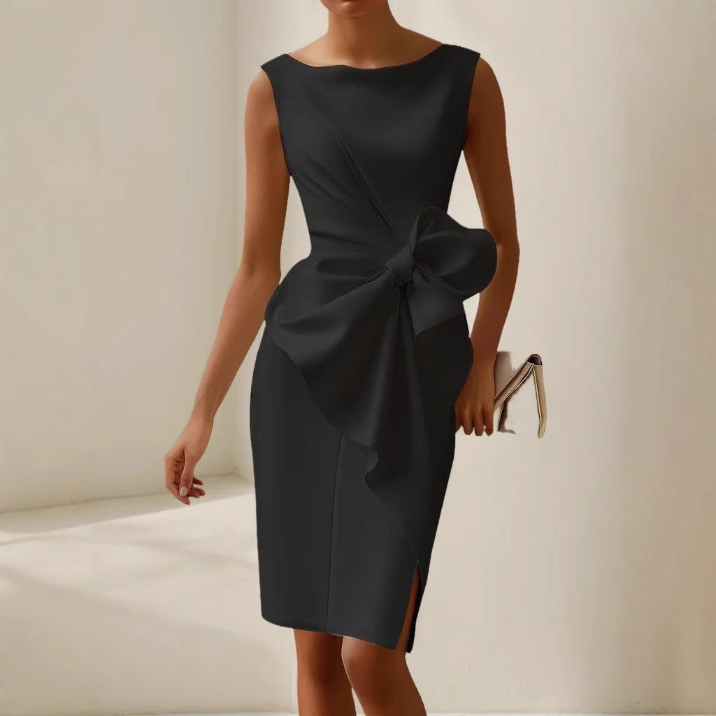 Stylish Sleeveless Ribbon Waist Dress for Women