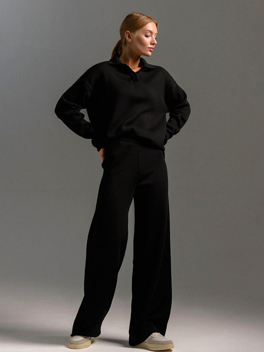 Relaxed Collared Two-Piece Set for Women