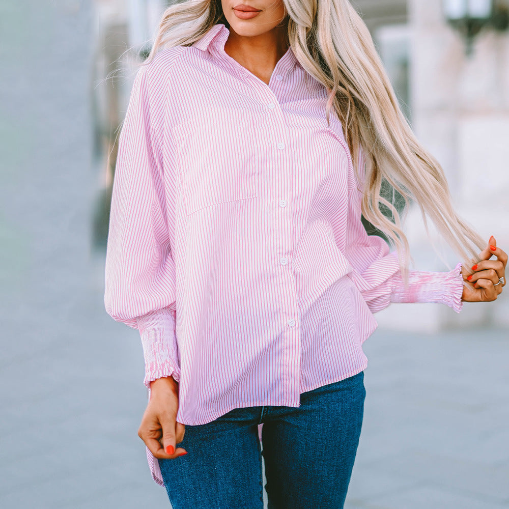 Striped Relaxed-Fit Shirt for Women, Classic Style