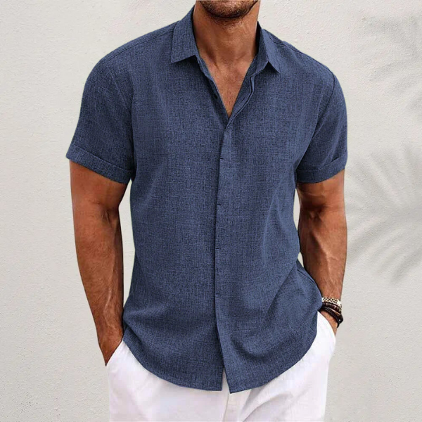 Classic Collared Button Shirt for Men, Plus Size