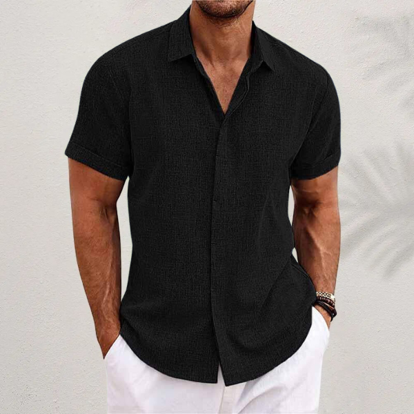 Classic Collared Button Shirt for Men, Plus Size