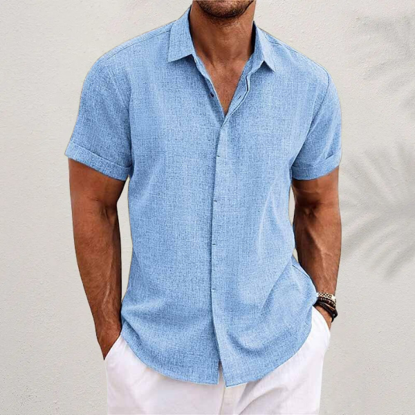 Classic Collared Button Shirt for Men, Plus Size