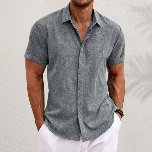 Classic Collared Button Shirt for Men, Plus Size