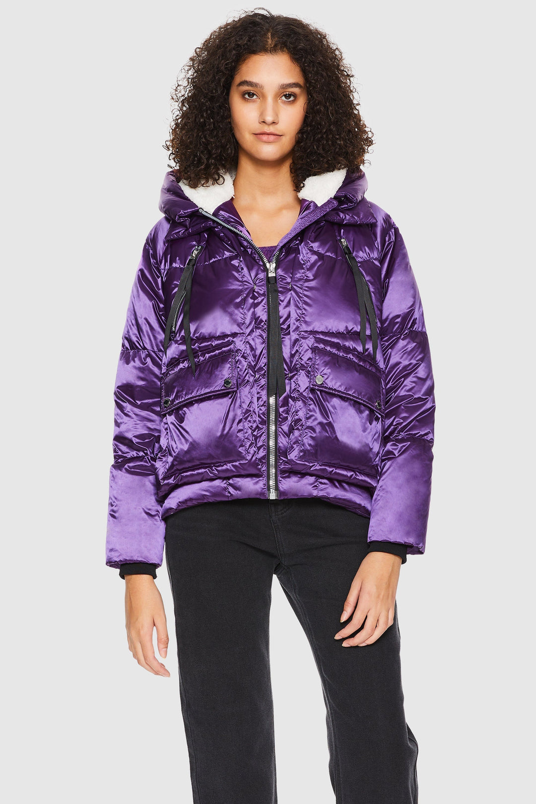 Women's Cropped Quilted Down Winter Puffer Jacket