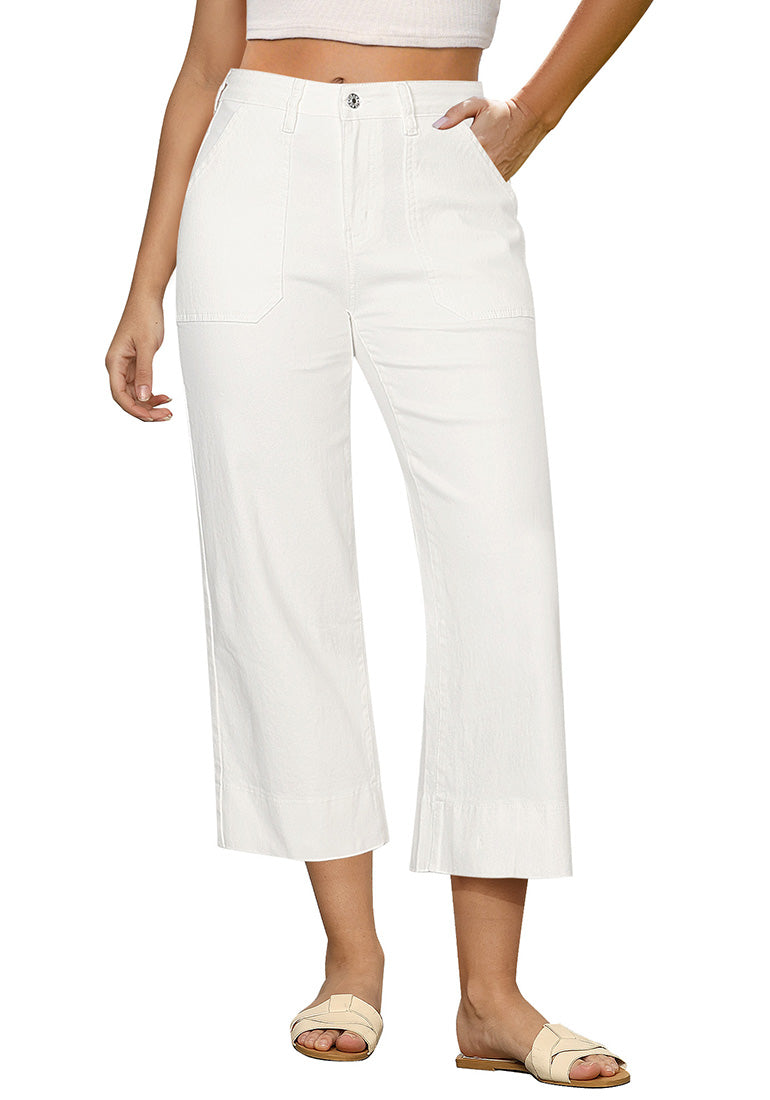 Women's Cropped Wide-Leg Denim Jeans