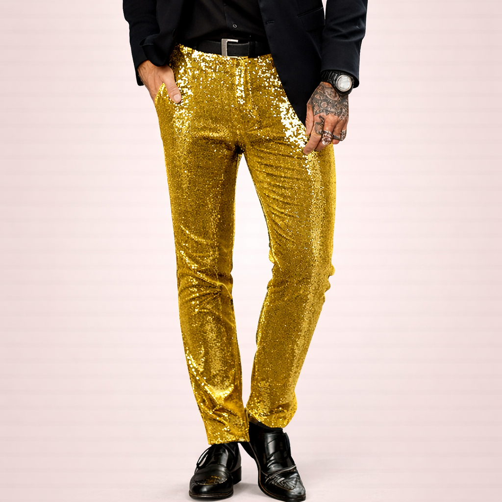 Shimmering Statement Pants for Men