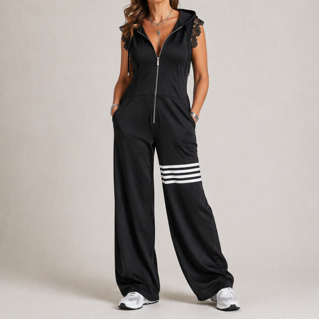 Sporty Hooded Jumpsuit for Women