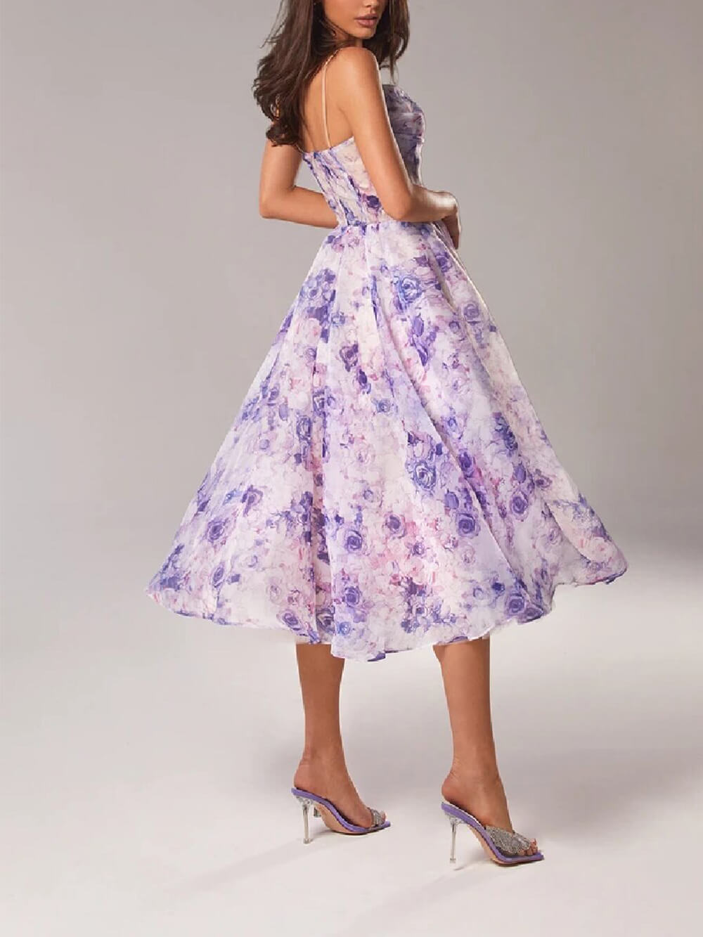 Romantic Floral Midi Dress for Women