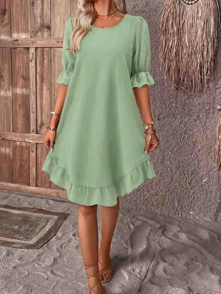 Ladies Summer dress with ruffles