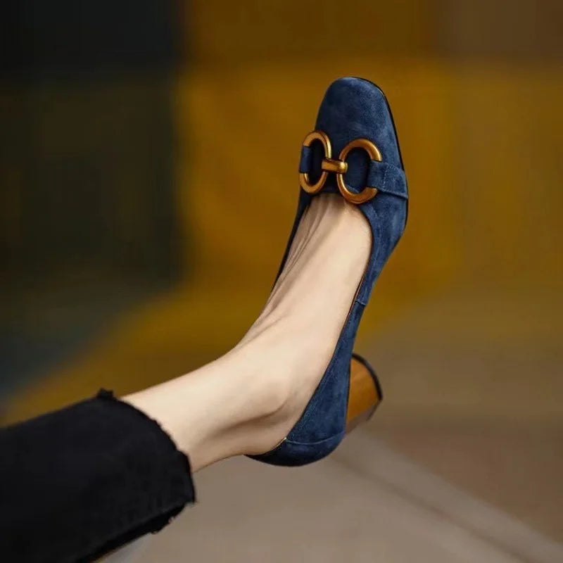 Orthopedic Close Toe Buckle Heels for Women