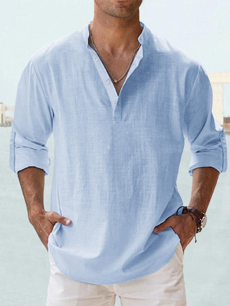 Breathable Button-Up Shirt for Men, Plus Size