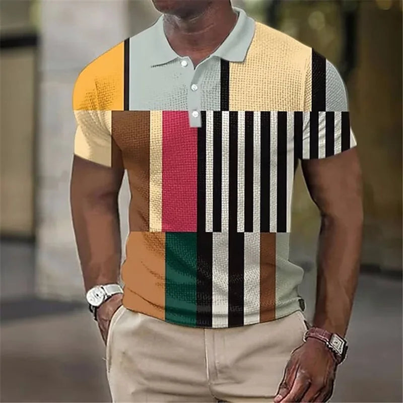 Vibrant Plaid Pattern Shirt for Men, Plus Size