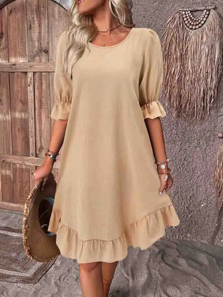 Ladies Summer dress with ruffles