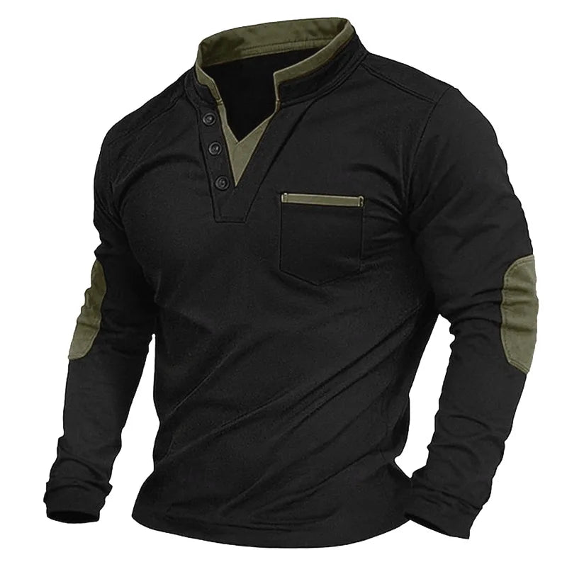 Classic V-Neck Sweatshirt for Men, Plus Size