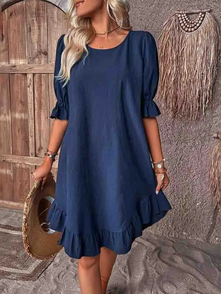 Ladies Summer dress with ruffles