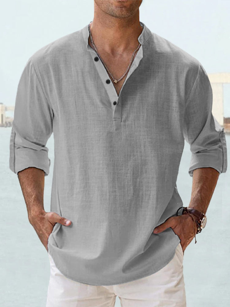 Breathable Button-Up Shirt for Men, Plus Size