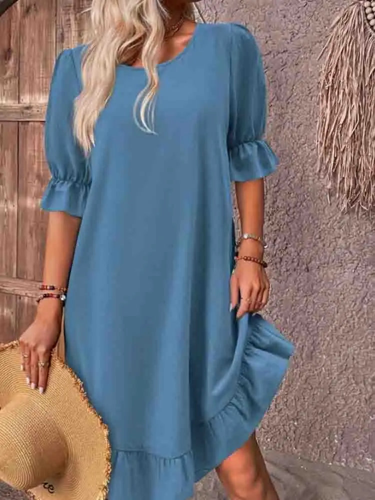 Ladies Summer dress with ruffles