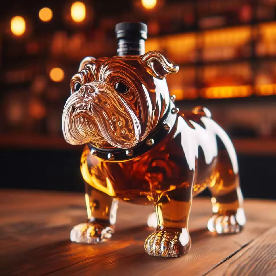 Whisky Bottle Bulldog Design