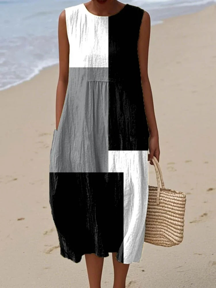 Elegant Art Midi Dress for Women, Plus Size