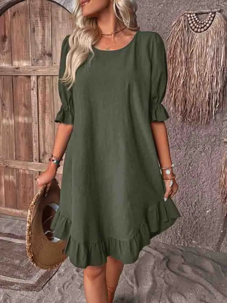 Ladies Summer dress with ruffles