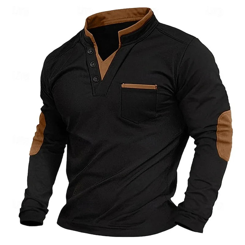 Classic V-Neck Sweatshirt for Men, Plus Size
