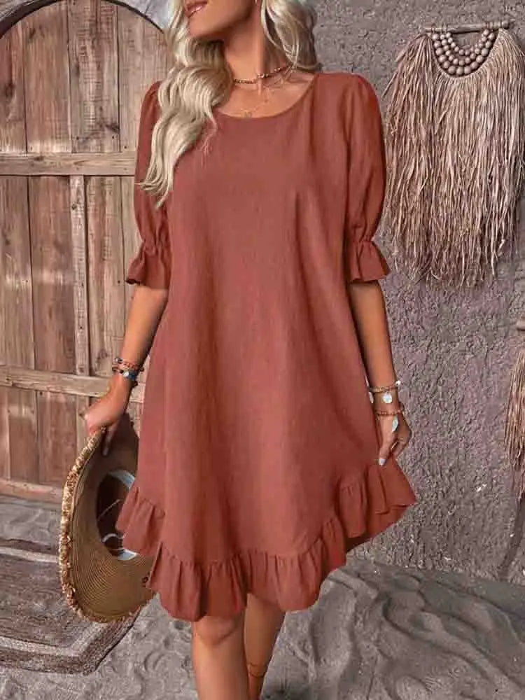 Ladies Summer dress with ruffles