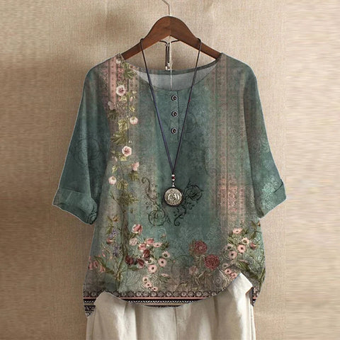 Retro-Inspired Blouse, Women's Casual Fit