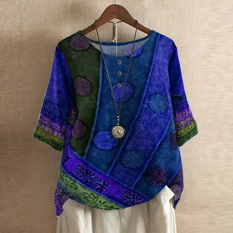 Retro-Inspired Blouse, Women's Casual Fit