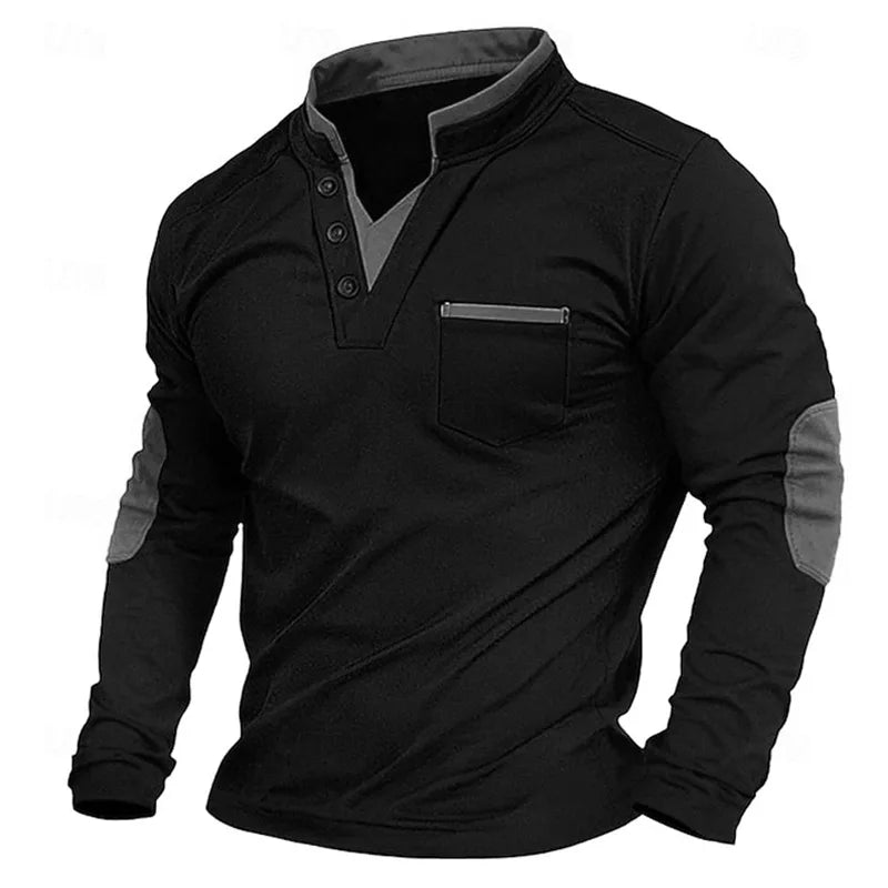 Classic V-Neck Sweatshirt for Men, Plus Size