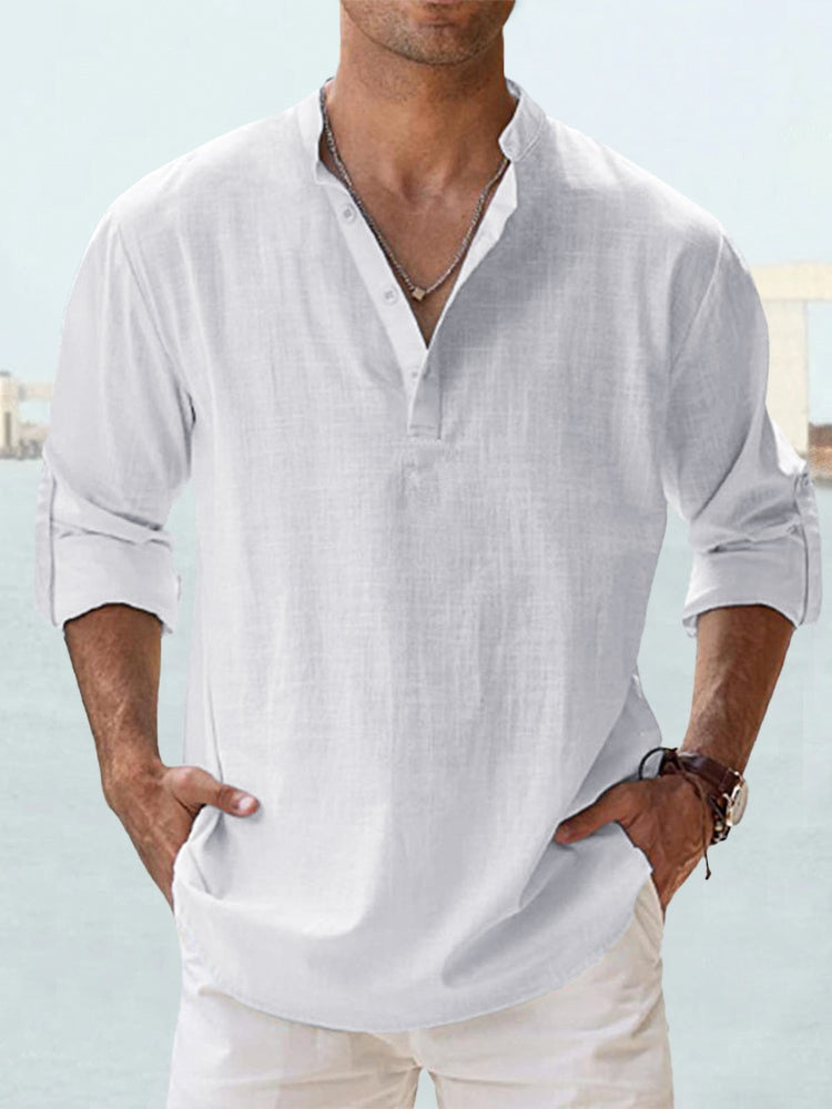 Breathable Button-Up Shirt for Men, Plus Size