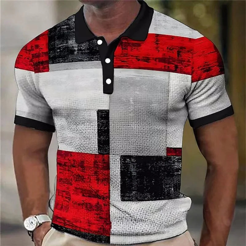 Vibrant Plaid Pattern Shirt for Men, Plus Size