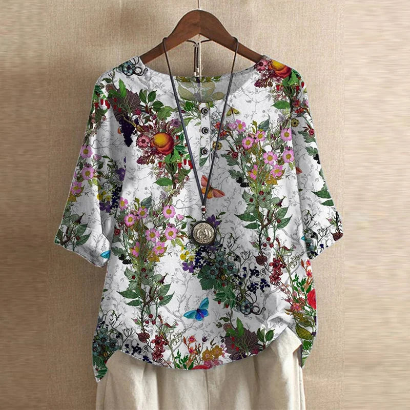 Retro-Inspired Blouse, Women's Casual Fit
