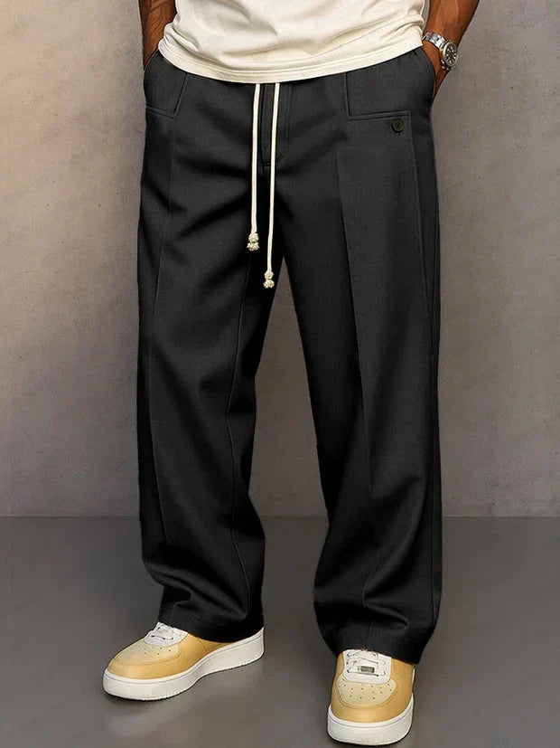 Adjustable Drawstring Pants for Men, Classic Style