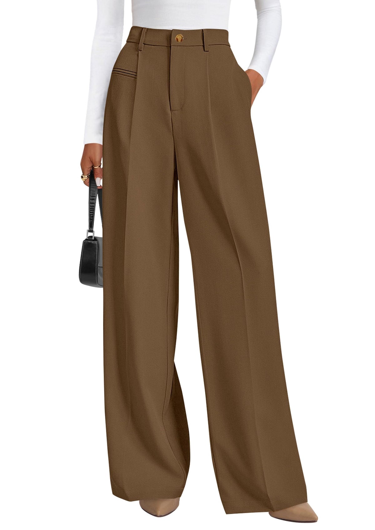 Women's Business Workwear Casual Office Wide-Leg Trousers – detail