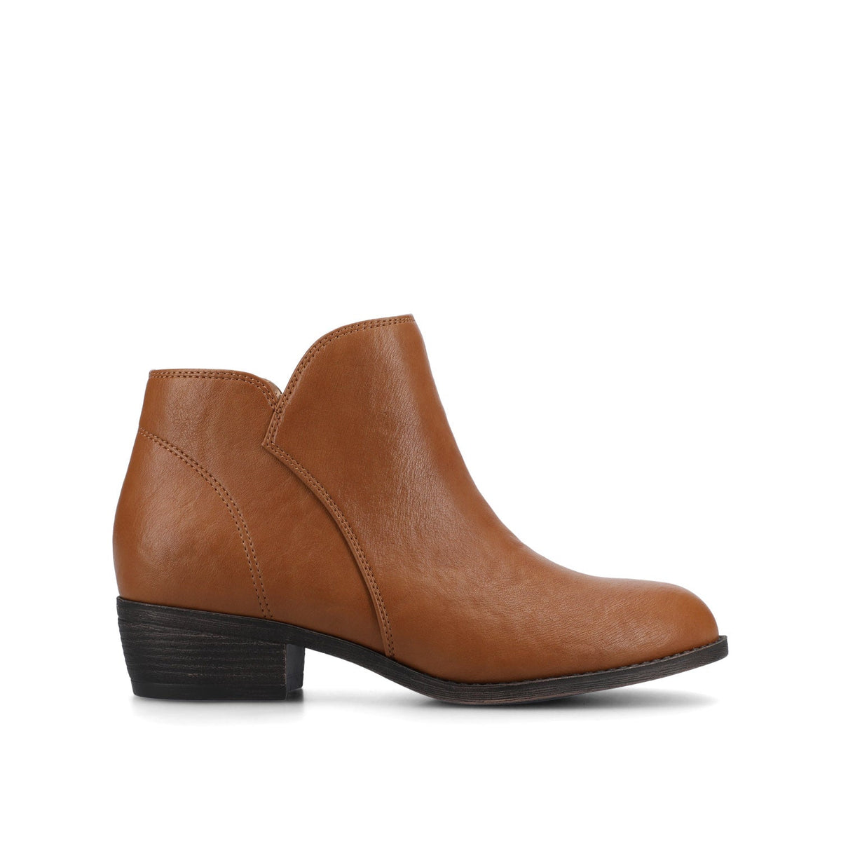 Women's Faux Leather Pull-On Ankle Boots – Tan