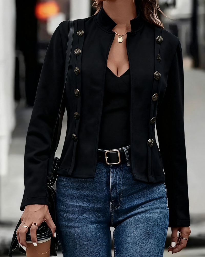Women's Vintage-Style Open-Front Faux Suede Jacket